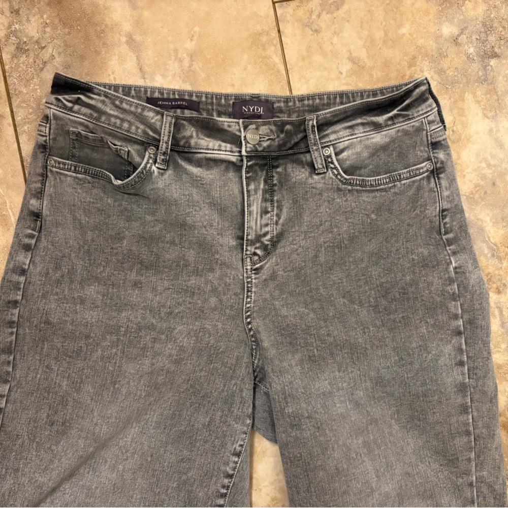 NYDJ Jemma Barrel High Rise Jeans Grey Premium Stretch Denim Women’s Size 10 - Picture 5 of 10